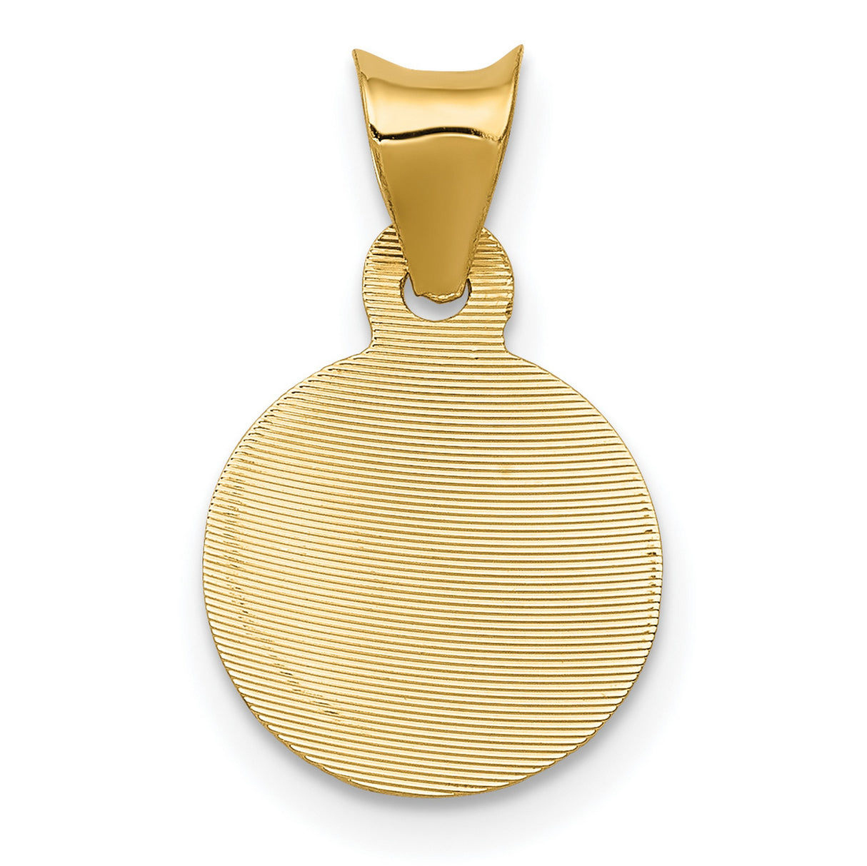 Polished Our Lady of Guadalupe Round Charm Pendant in Real 14k Yellow Gold