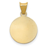 Polished Our Lady of Guadalupe Round Charm Pendant in Real 14k Yellow Gold