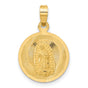 Polished Our Lady of Guadalupe Round Charm Pendant in Real 14k Yellow Gold