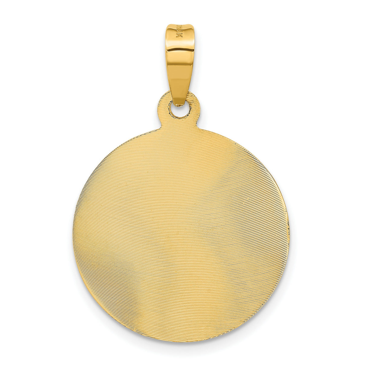 Polished Our Lady of Guadalupe Round Charm Pendant in Real 14k Yellow Gold