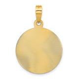 Polished Our Lady of Guadalupe Round Charm Pendant in Real 14k Yellow Gold