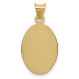 Polished Our Lady of Guadalupe Oval Charm Pendant in Real 14k Yellow Gold