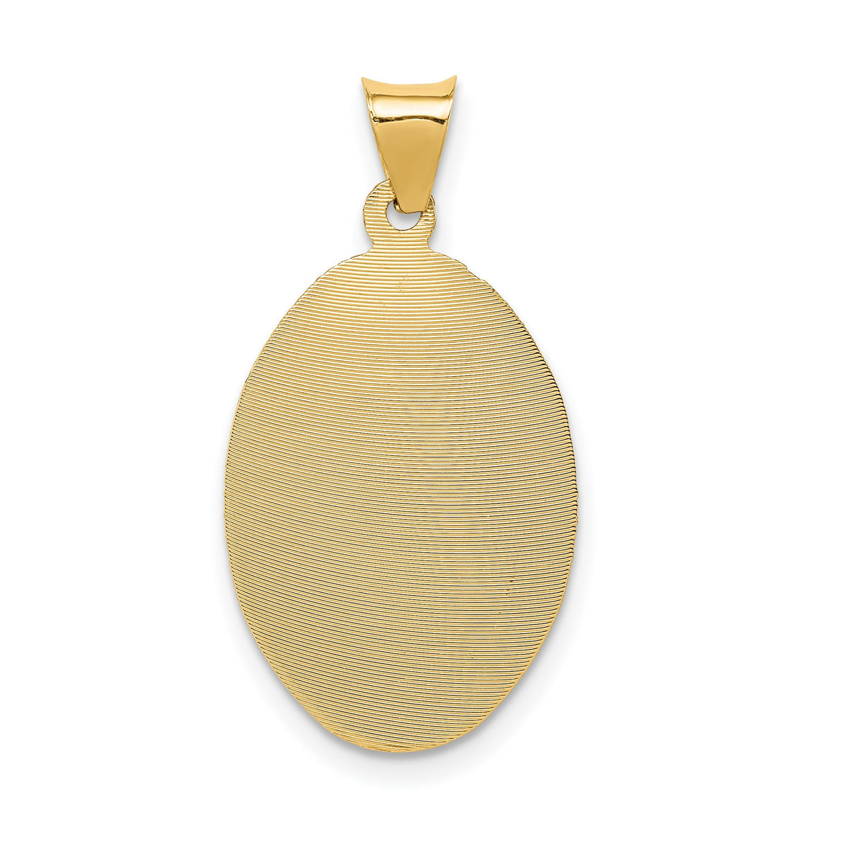 Polished Our Lady of Guadalupe Oval Charm Pendant in Real 14k Yellow Gold