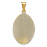 Polished Our Lady of Guadalupe Oval Charm Pendant in Real 14k Yellow Gold