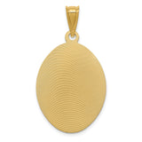 Polished Our Lady of Guadalupe Oval Charm Pendant in Real 14k Yellow Gold