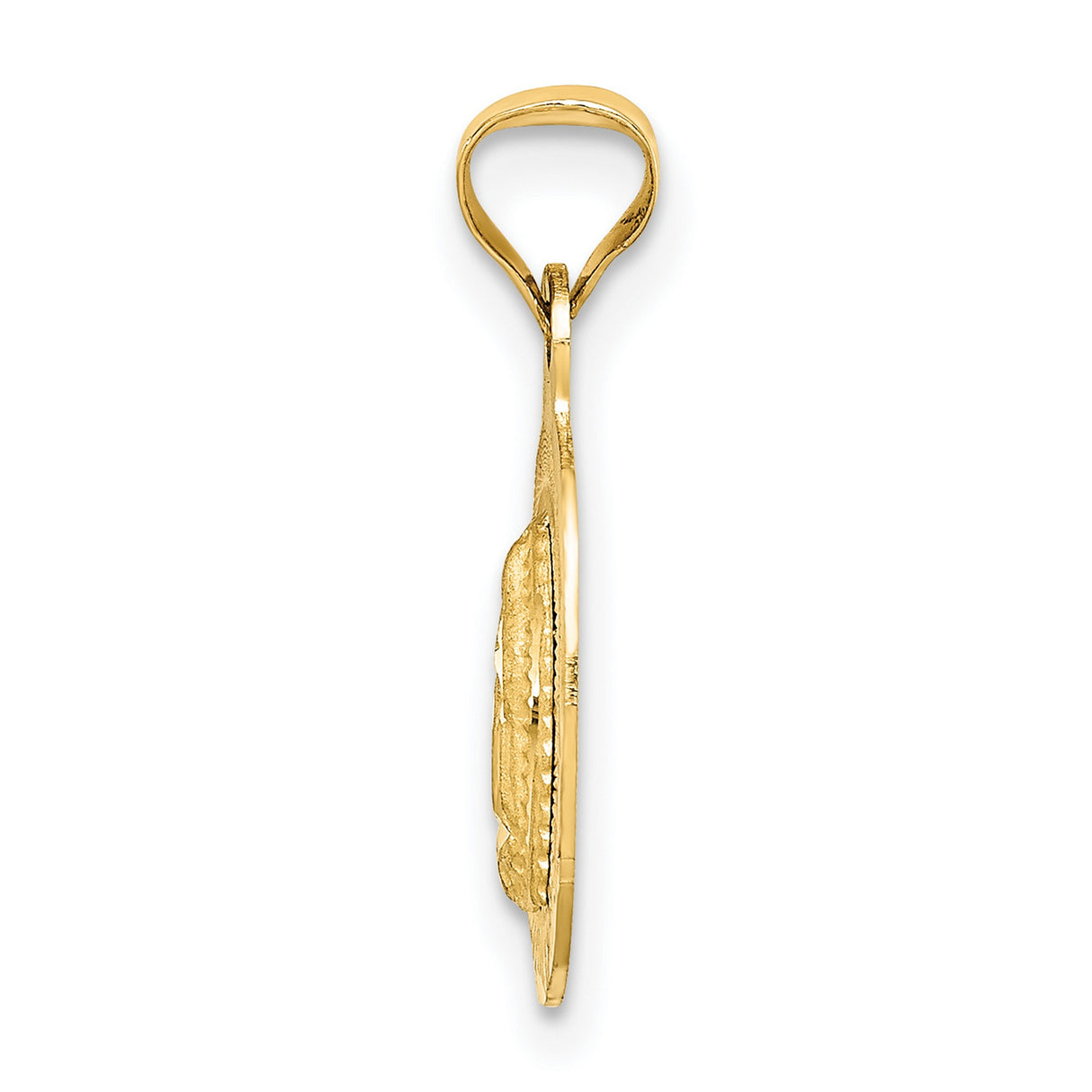 Polished Our Lady of Guadalupe Oval Charm Pendant in Real 14k Multi-Tone Gold