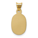 Polished Our Lady of Guadalupe Oval Charm Pendant in Real 14k Multi-Tone Gold