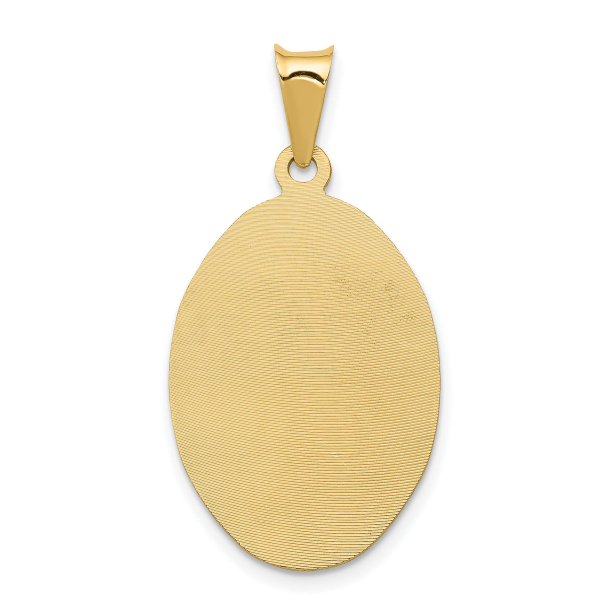 Polished Our Lady of Guadalupe Oval Charm Pendant in Real 14k Multi-Tone Gold