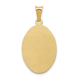 Polished Our Lady of Guadalupe Oval Charm Pendant in Real 14k Multi-Tone Gold