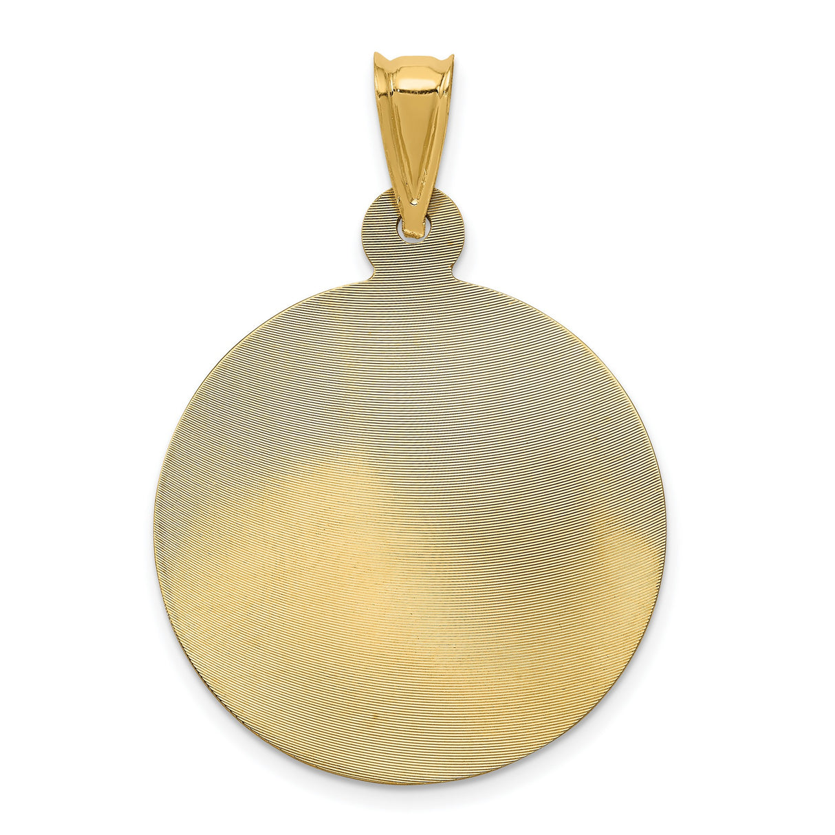 Polished Our Lady of Guadalupe Round Charm Pendant in Real 14k Multi-Tone Gold