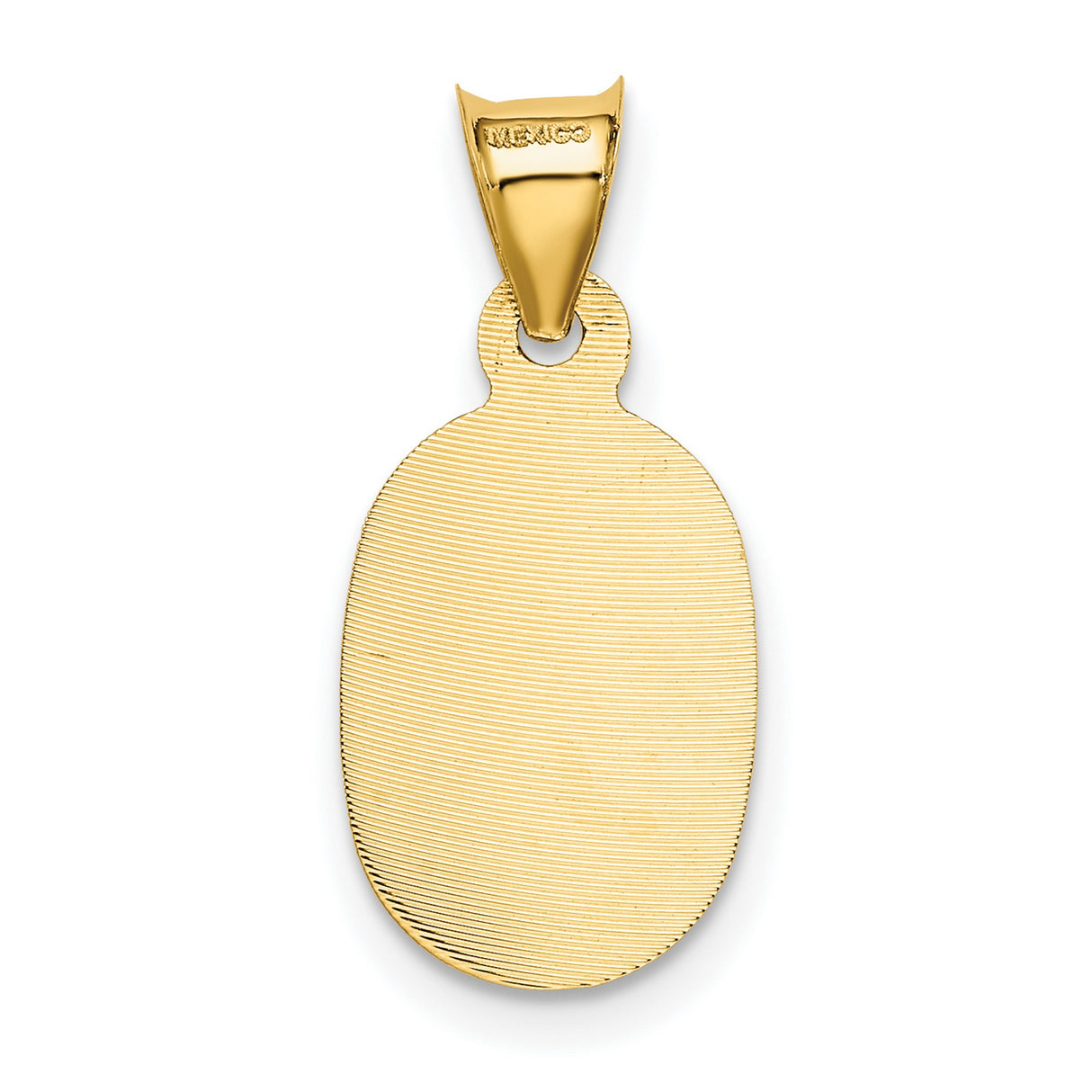 Polished Our Lady of Guadalupe Oval Charm Pendant in Real 14k Yellow Gold