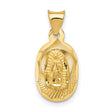 Polished Our Lady of Guadalupe Oval Charm Pendant in Real 14k Yellow Gold