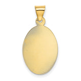 Our Lady of Guadalupe Oval Disc Charm Pendant in Real 14k Yellow Gold