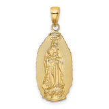 Our Lady of Guadalupe Religious Figure Charm Pendant in Real 14k Yellow Gold