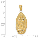 Our Lady of Guadalupe Religious Figure Charm Pendant in Real 14k Yellow Gold