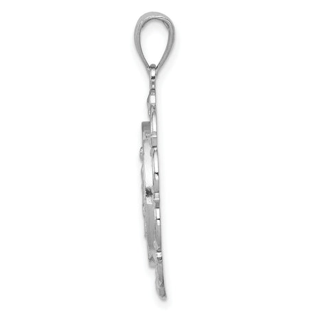 14k White Gold Virgin Mary Pendant with Miraculous Medal Design, Catholic Religious Jewelry for Women