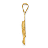 Mary Mother of God Blessed Virgin Figurine Shaped Charm Pendant in Real 14k Yellow Gold