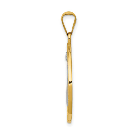 14k Two-Tone Gold Saint Benedict Pendant with Latin Inscriptions, Christian Medal of Protection