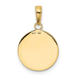 Solid Satin Finish Saint Francis Receiving Stigmata Pray For Us Words Round Medal Charm Pendant in Real 14k Yellow Gold