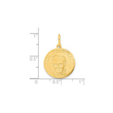 14k Yellow Gold Pope Francis Medallion Pendant with Papa Francesco Inscription