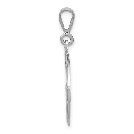 14k White Gold Claddagh Pendant with Heart, Crown and Hands, Celtic Irish Symbol for Women
