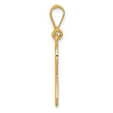 14k Yellow Gold Awareness Ribbon Pendant, Polished and Textured Memorial Jewelry for Women or Unisex