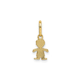 14k Yellow Gold Charm Pendant with Smiling Face and Heart Symbol, Sentimental Jewelry for Mom or Grandma