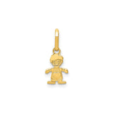 14k Yellow Gold Charm Pendant with Smiling Face and Heart Symbol, Sentimental Jewelry for Mom or Grandma