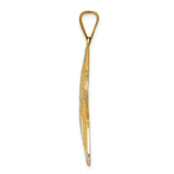14k Yellow Gold Two-Tone Starfish Pendant, Textured Nautical Coastal Theme for Women