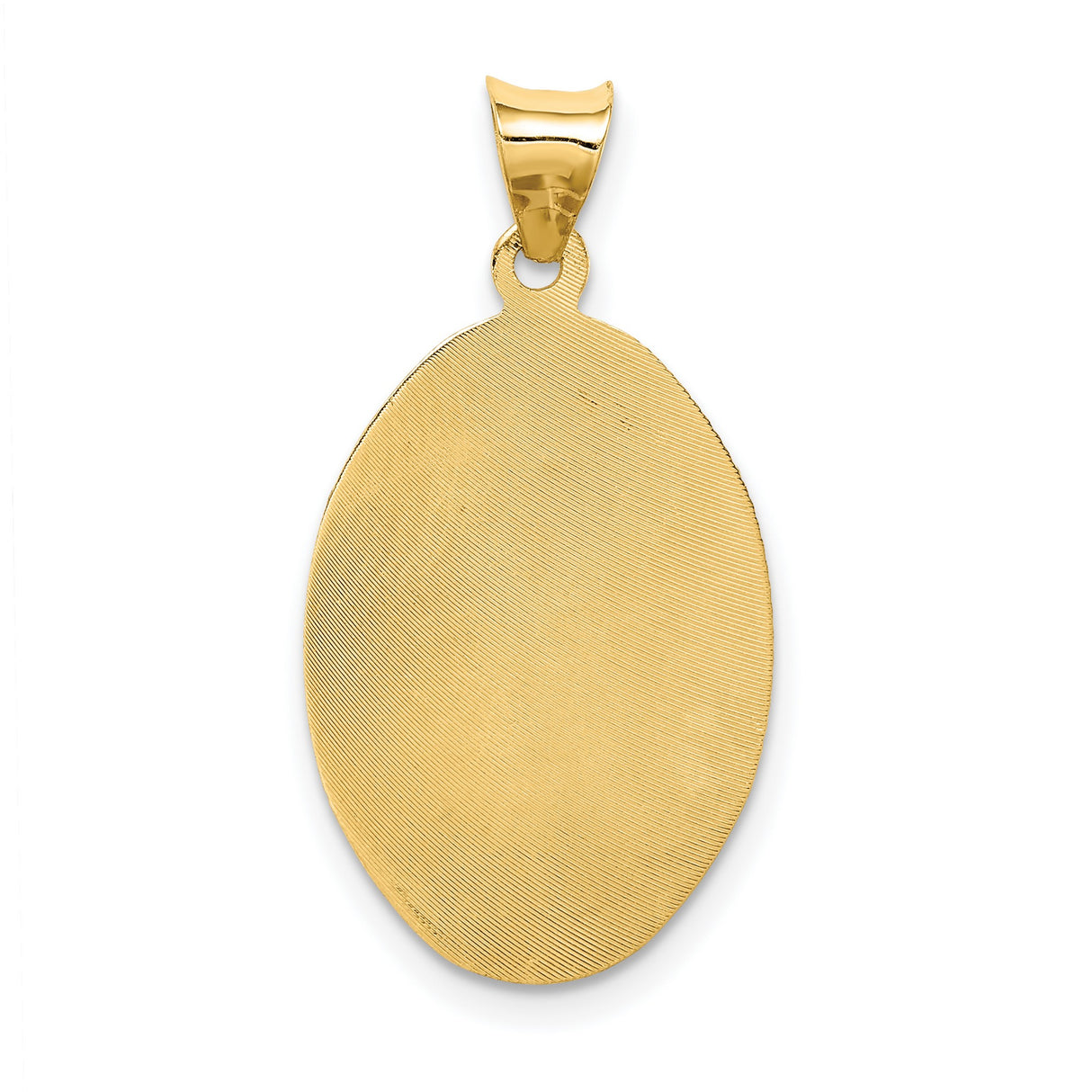 Polished Our Lady of Guadalupe Oval Charm Pendant in Real 14k Multi-Tone Gold