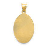 Polished Our Lady of Guadalupe Oval Charm Pendant in Real 14k Multi-Tone Gold
