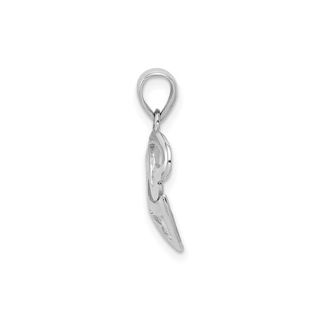 14k White Gold Heart Pendant with Three Intertwined Open Hearts in Swirl Design
