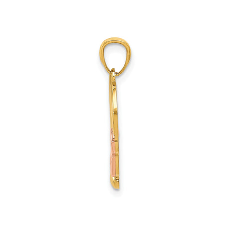 14k Two-Tone Gold Heart and Infinity Pendant, Yellow and Rose Gold, Romantic Jewelry for Women