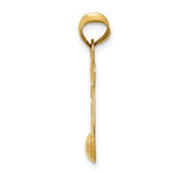 14k Yellow Gold Scroll Pendant with I Love You and Heart Design