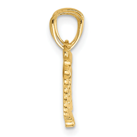 14k Yellow Gold Angel Wings Pendant, Detailed Feather Design, Spiritual Christian Jewelry