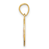 14k Two-Tone Gold Quinceañera Pendant with Cubic Zirconia and Rose Gold Number 15 Scrollwork
