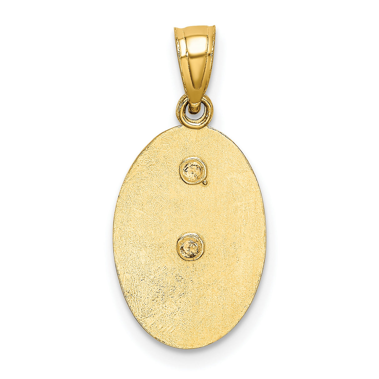 Our Lady of Guadalupe Number 15 Oval Charm Pendant in Real 14k Multi-Tone Gold