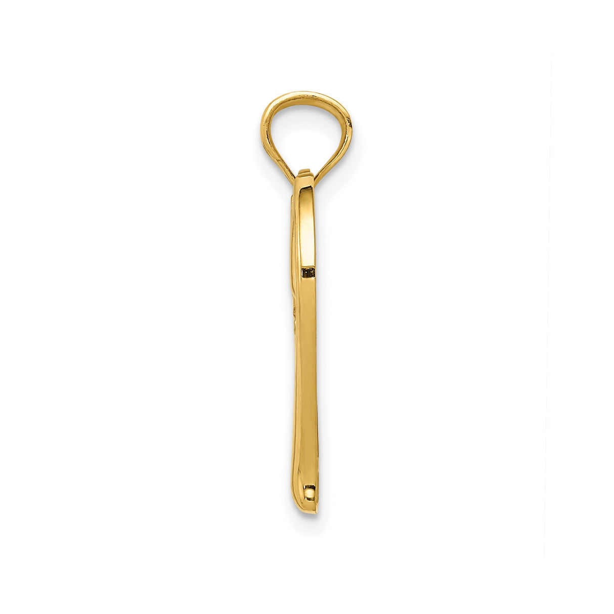 14k Yellow Gold Heart Pendant with Infinity Symbol and Mom Word
