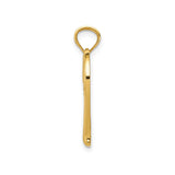 14k Yellow Gold Heart Pendant with Infinity Symbol and Mom Word