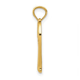 14k Yellow Gold Heart Pendant with Infinity Symbol and Mom Word
