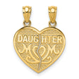 14k Yellow Gold Heart Pendant with Break-Apart Mom and Daughter Design