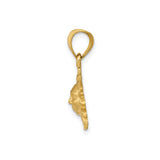 14k Yellow Gold Sun Face Pendant, Serene Expression, Celestial and Spiritual Jewelry Charm