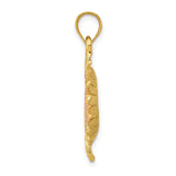 14k Two-Tone Gold Sunflower Pendant with Yellow Gold Petals and Rose Gold Center