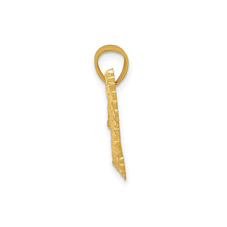 14k Yellow Gold Eagle Pendant, Soaring Bird in Flight Design, Patriotic Symbol for Men or Unisex