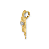 14k Multi-Tone Gold Boxing Bear Pendant with Rhodium Detail, Symbol of Strength and Courage