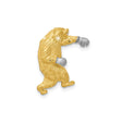 14k Multi-Tone Gold Boxing Bear Pendant with Rhodium Detail, Symbol of Strength and Courage