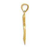 14k Yellow Gold Dolphin Heart Pendant, Two Dolphins Forming Heart Shape, Nautical Jewelry for Women