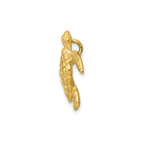 14k Yellow Gold Sea Turtle Pendant with Detailed Shell Design, Nautical Style for Women or Unisex