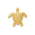 14k Yellow Gold Sea Turtle Pendant with Detailed Shell Design, Nautical Style for Women or Unisex