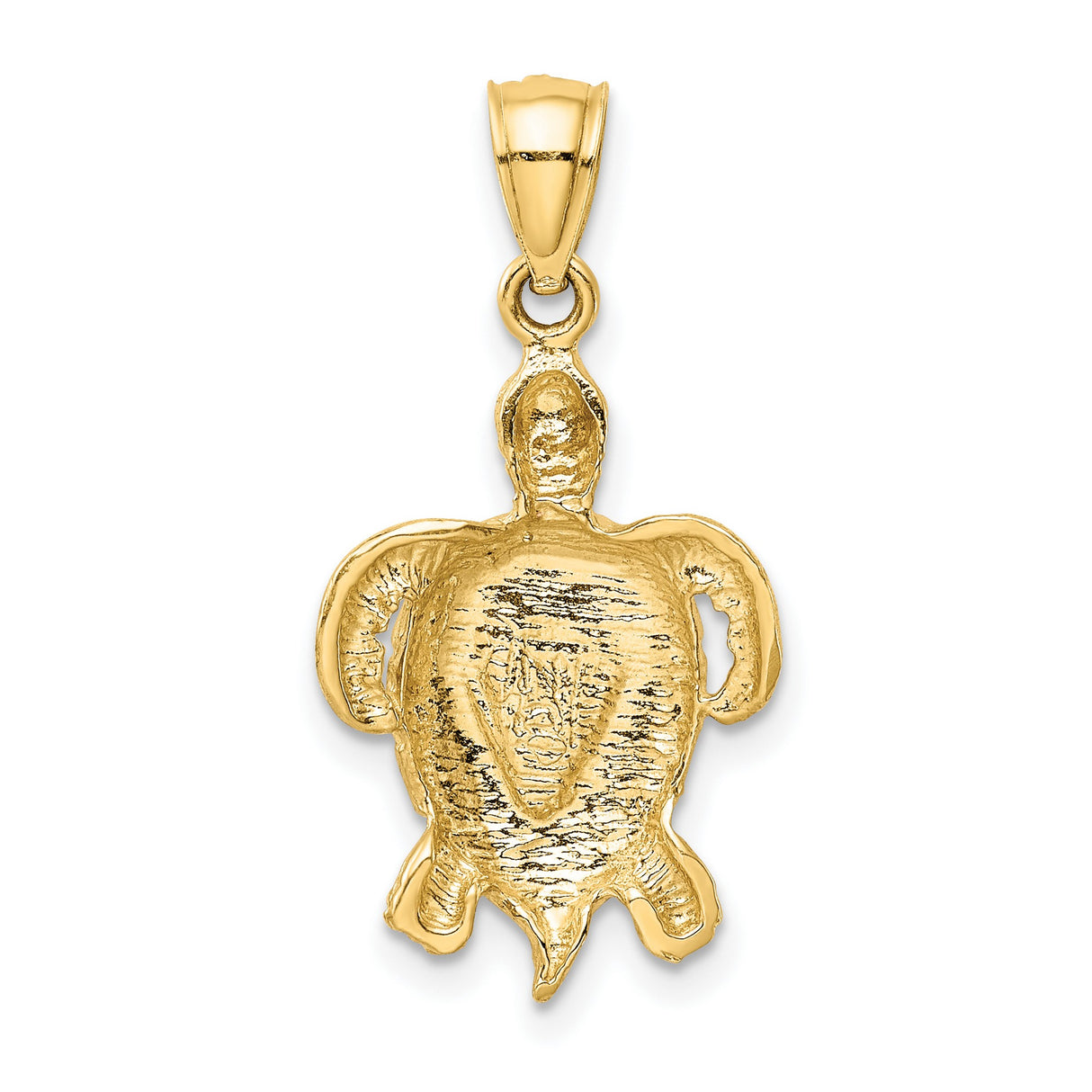 14k Yellow Gold Sea Turtle Pendant with Blue Green Opal Inlay, Nautical Ocean Jewelry